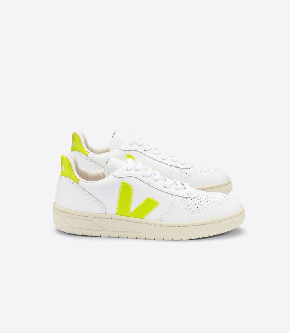 Veja Sneakers Dam - V-10 Läder - Vita - 635187-QVU